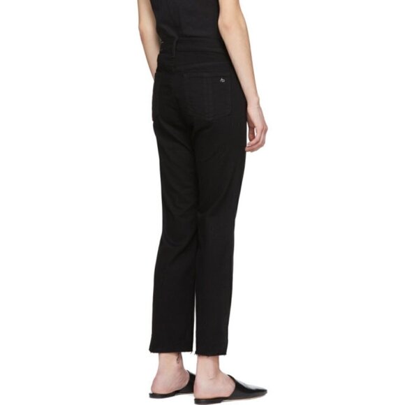 Rag & Bone Stovepipe High Rise Cropped Raw Cut Step Hem Black Jeans NWT Sz 26 - Picture 8 of 12